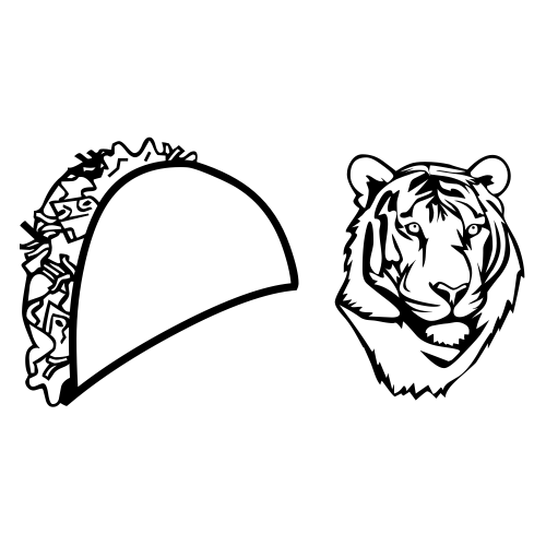🌮🐯 Emoji Domain black and white Symbola rendering